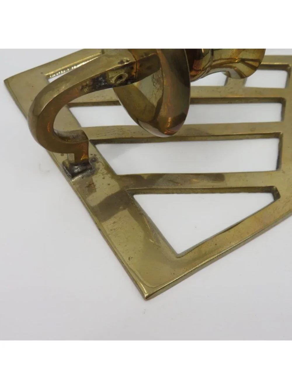 VTG Brass Metal Wall Sconce Candle Candlestick Holder Retro Geometric Hanging
